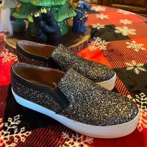 Glitter Slip Ons Like New